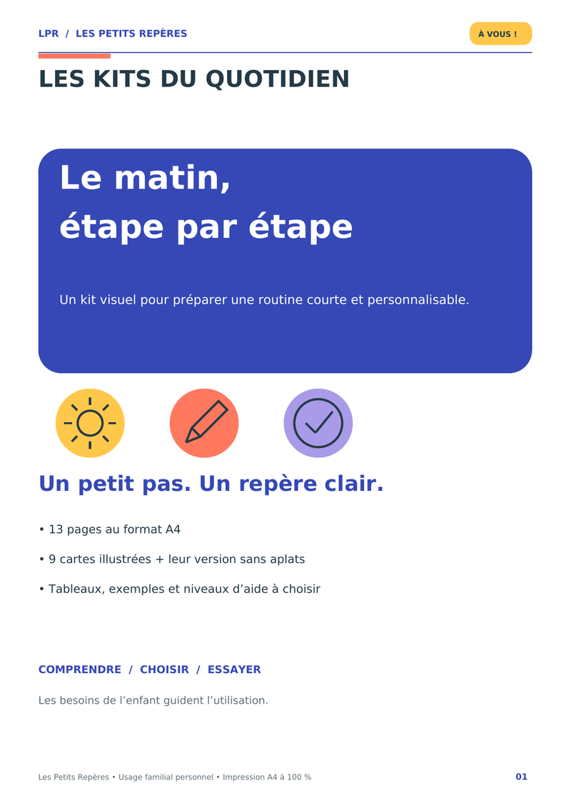 Le matin, étape par étape — Kit PDF à imprimer