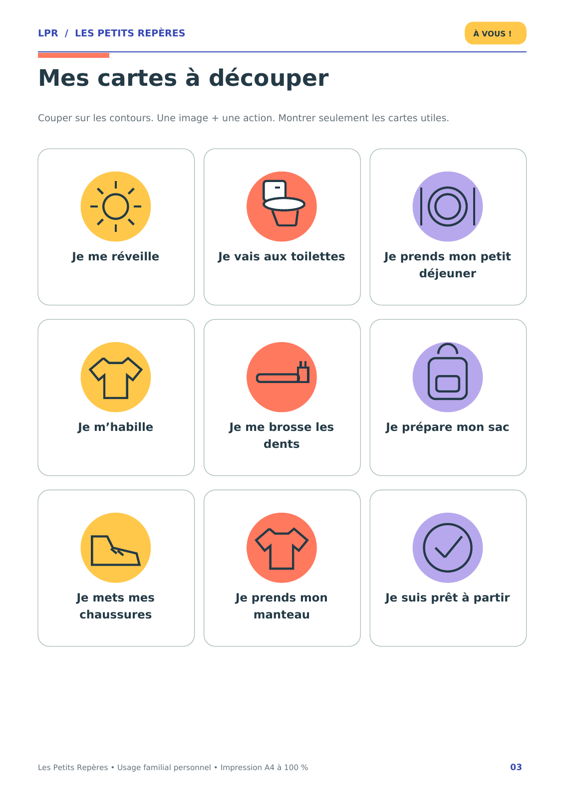 Le matin, étape par étape — Kit PDF à imprimer