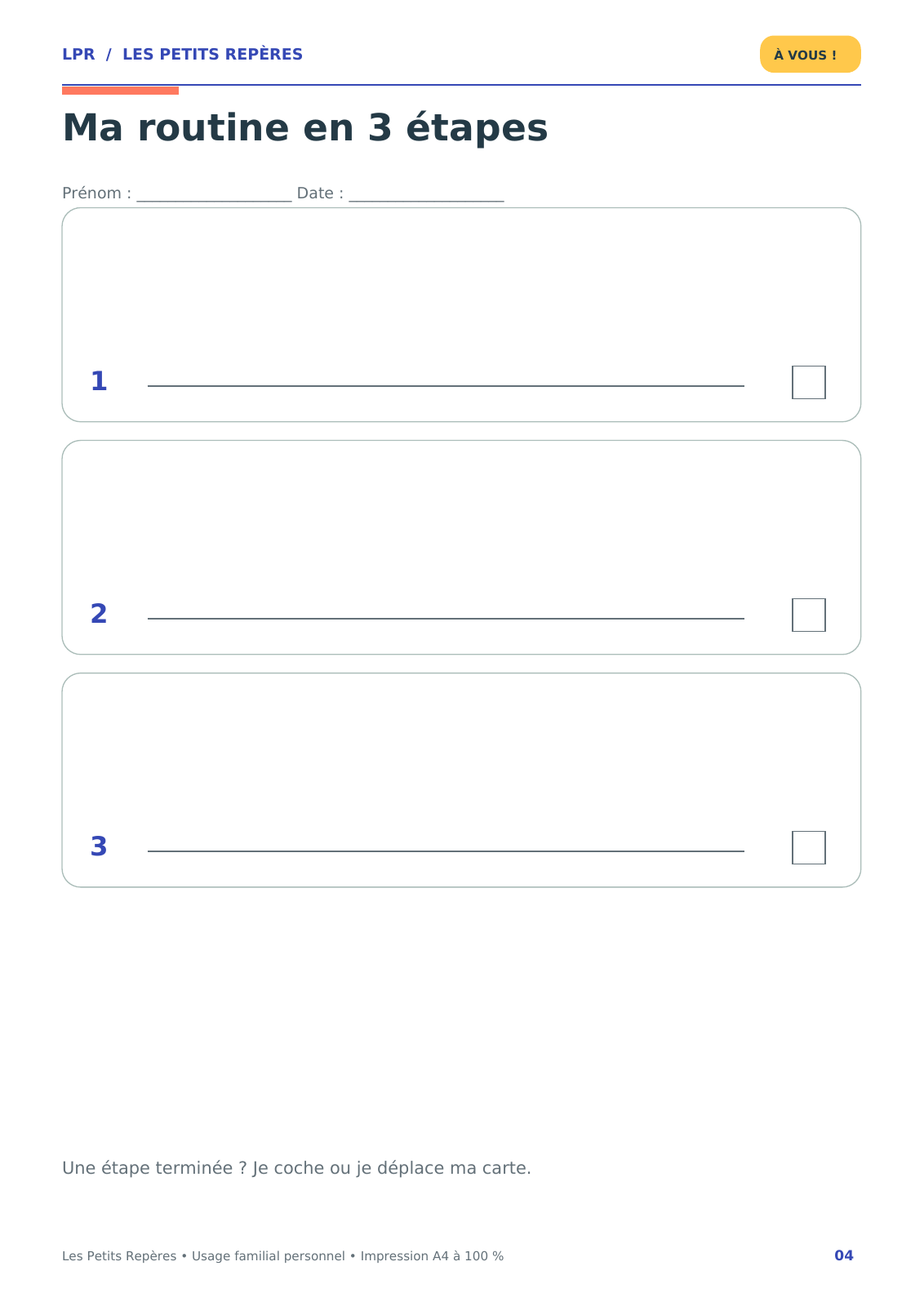Le matin, étape par étape — Kit PDF à imprimer